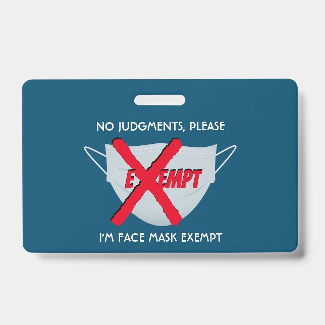 Crachá Azul Teal | EXCETO MÁSCARA FACIAL (Frente)