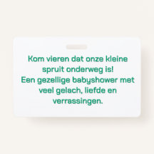 Babyshower Uitnodiging Badge - Schattige Baby en E