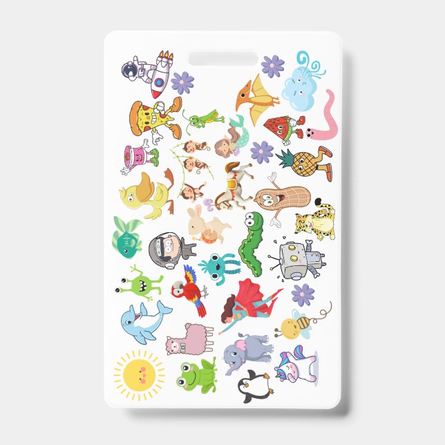 Crachá Badge Accessory (Cartoons & Food)  (Frente)