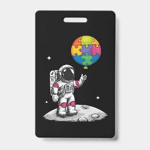 Crachá Balão de Astronauta Autista Espaço Conscientização