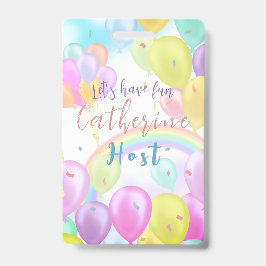 Crachá Balão Pastel Birthday