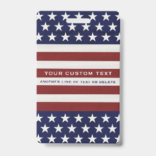 Crachá Bandeira Americana EUA Patriótica Personalizada 4 