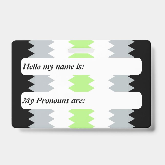 Crachá Bandeira da Orgulho Agênero ZigZag Boho Personaliz (Frente)