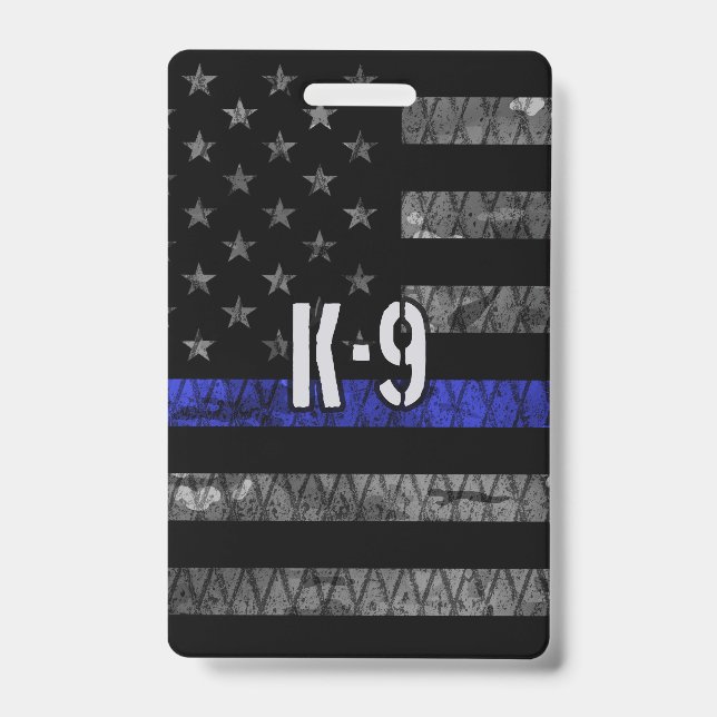 Crachá Bandeira da Unidade de Polícia K-9 Angustiada (Frente)