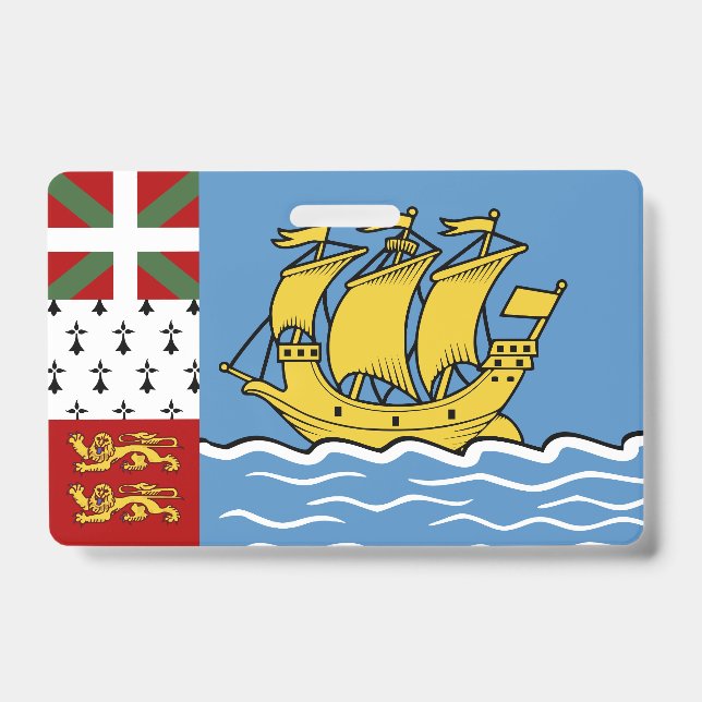 Crachá bandeira de São Pedro e Miquelon (Frente)
