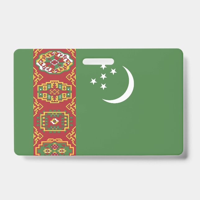 Crachá bandeira do Turquemenistão (Frente)