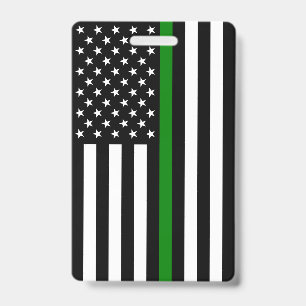 Crachá Bandeira Thin Green Line: Veteranos Militares Patr