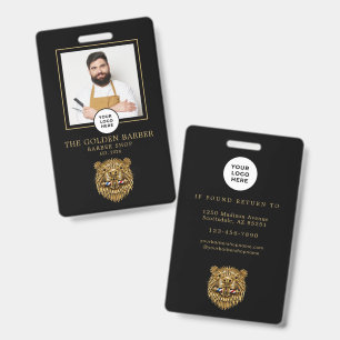 Crachá Barbearia Moderno Castor Dourado Equipe de Barbeir