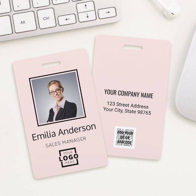 Crachá Barra de logotipo personalizado da empresa Código  (Criador carregado)