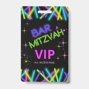 Crachá Bastão de Neon Bar Mitzvah ID991