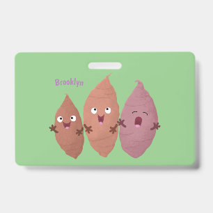 Crachá Batatas doces cantando fofas desenho animado legum