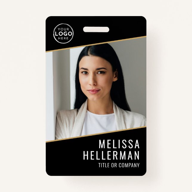 Crachá Black Gold Company Logo Employee ID (Frente)