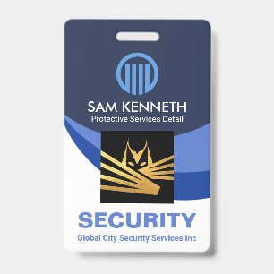Crachá Blue Global Wave Press Funcionarios Photo Security