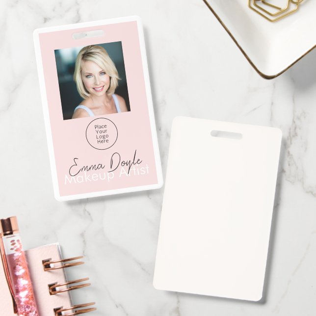Crachá Blush Pink Cabelo, Maquiagem e Estúdio de Beleza B (Escritório)