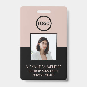 Crachá Boho e Black Employee Photo ID Company Security