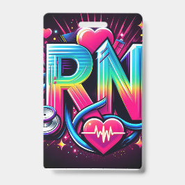 Crachá Bold RN Logo-colorful Neo Nurse Graphic Design