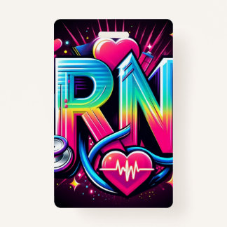 Crachá Bold RN Logo-colorful Neo Nurse Graphic Design