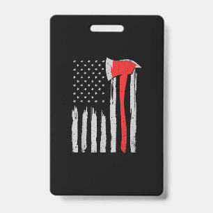 Crachá Bombeiro Vermelho da Bandeira Americana Bombeiro