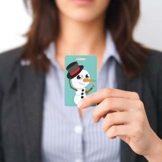 Crachá boneco de neve chibi
