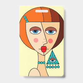 Crachá Bonita Cubismo Das Mulheres Ruivas