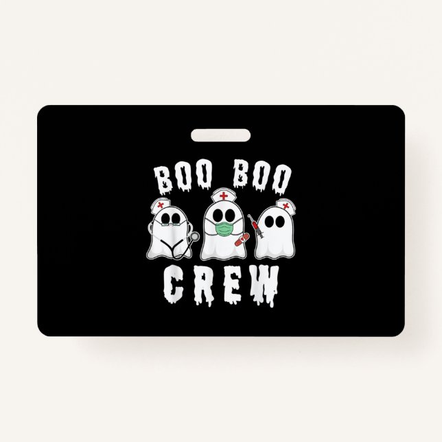 Crachá Boo Boo Crew Enfermeira Enfermeira Fantasma Hallow (Frente)