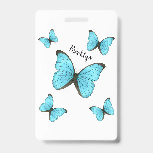 Crachá Borboletas Morpho ilustração em desenho animado