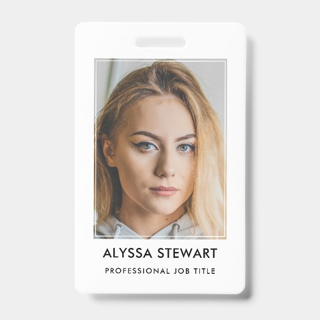 Crachá branco do Funcionarios para ID de Negócio d (Frente)