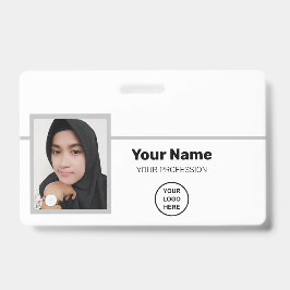 Crachá Branco Personalizado: Foto, Código de Barra