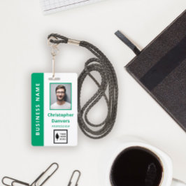 Crachá Branco verde limpo Adicionar o funcionário do escr