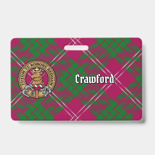 Crachá Brasão do Clã Crawford sobre Tartan