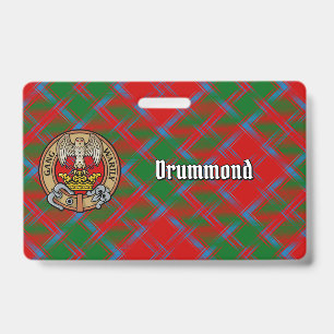 Crachá Brasão do Clã Drummond sobre Tartan