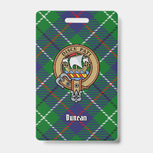 Crachá Brasão do Clã Duncan sobre Tartan