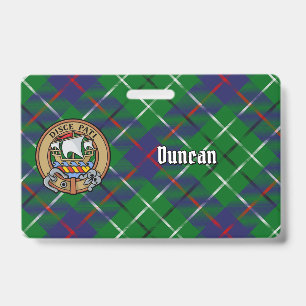 Crachá Brasão do Clã Duncan sobre Tartan