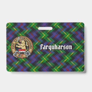 Crachá Brasão do Clã Farquharson sobre Tartan