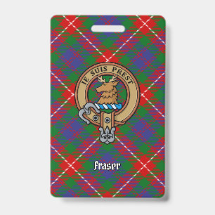 Crachá Brasão do clã Fraser de Lovat sobre Tartan
