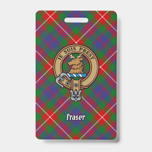 Crachá Brasão do clã Fraser de Lovat sobre Tartan (Frente)