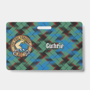 Crachá Brasão do Clã Guthrie sobre Tartan