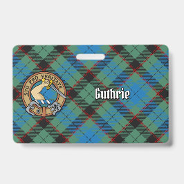 Crachá Brasão do Clã Guthrie sobre Tartan