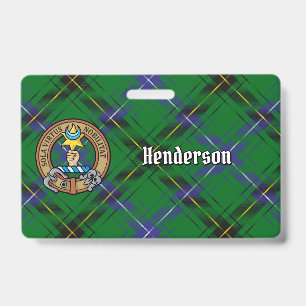 Crachá Brasão do Clã Henderson sobre Tartan