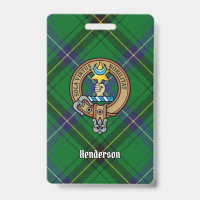 Brasão do Clã Henderson sobre Tartan