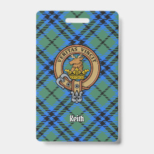 Crachá Brasão do Clã Keith sobre Tartan