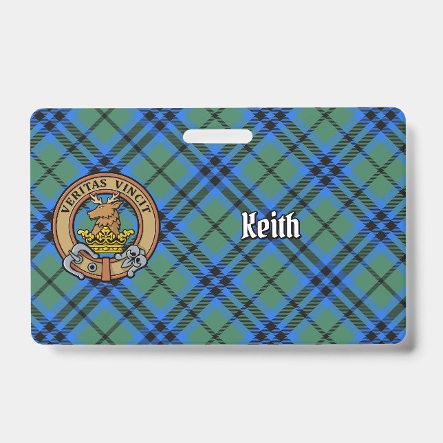 Crachá Brasão do Clã Keith sobre Tartan (Frente)