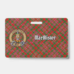 Crachá Brasão do Clã MacAlister sobre Tartan