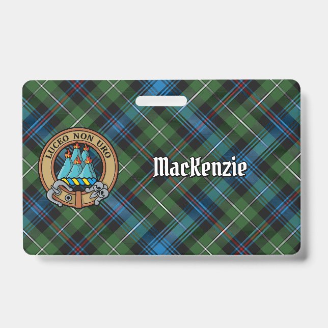 Crachá Brasão do clã MacKenzie sobre Tartan (Frente)