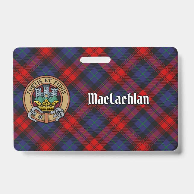 Crachá Brasão do Clã MacLachlan sobre Tartan (Frente)