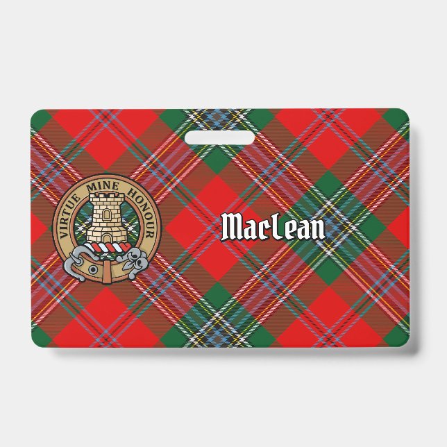 Crachá Brasão do Clã MacLean sobre Tartan (Frente)