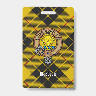 Crachá Brasão do Clã MacLeod de Lewis sobre Tartan