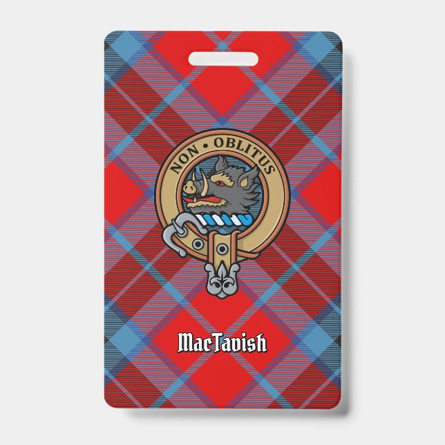 Crachá Brasão do Clã MacTavish sobre Tartan (Frente)