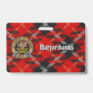Crachá Brasão do Clã Marjoribanks sobre Tartan