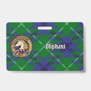 Crachá Brasão do Clã Oliphant sobre Tartan